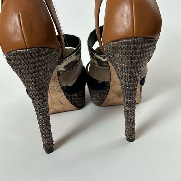 Lamb High Heel Sandal Animal Print Size 8 platform leather Gwen Stefani - Picture 5 of 8